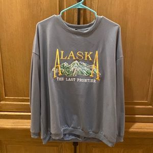 SHEIN, blue, Alaska crewneck